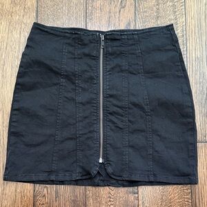 Free People We The Free Zip Denim Skirt Size 6 Black